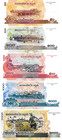 Cambodia  set  2  50 - 100 - 200 - 500 - 1000 - 2000 Riels  2001-2014  Unc