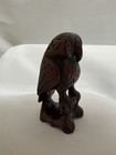 Vintage Carved Wooden Owl Figurine Dark Wood 4 1 4 Inches