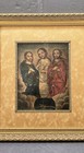 19th Century Retablo Religious Holy Trinity Mexican Oil Tin Painting  23 x20 x1 