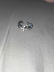 Cross Open Ring Silver Cubic Zirconia Adjustable Women Minimalist Jewelry