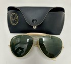 Vintage Ray-ban B l Outdoorsmen 58mm Gold Green Aviator Sunglasses Usa