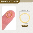200 Pcs Open Jump Rings  12mm Split Metal Ring 1 2mm Thick Connect  Matte Gold