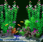 2 Pcs Aquarium Decor Plants 21 Inches Extra Large Artificial Plastic Fish Tank