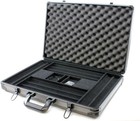 1000pc Deluxe Poker Chip Case In Gray Color - Reinforced  Strong  Gray silver 