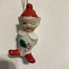 Vtg Xmas Porcelain Pixie Elf Figurine Bell  Japan Vintage Christmas Ornament