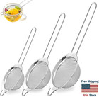 1 3pcs Premium Stainless Steel Fine Mesh Strainers For Kitchen   Non-slip Handle