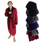 Ross Michaels Mens Robe Shawl Collar Wrap Style  Mid Length Plush Fleece Bath   