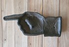 Rustic Style Heavy Cast Iron  right Hand Pointing Finger  Decor Piece 7 5  Long