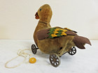  rare  1912 Antique Velvet Pull Toy Duckie Quack Quack