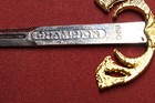Ornate Metal Letter Opener Sword 6     Brass Color Metal Handle Free Shiping