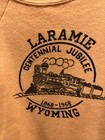 Vintage 60s 1968 Laramie Wyoming Centennial Jubilee Peach Sweatshirt Med 21x24
