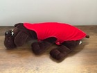 Vintage 1985  Tonka Pound Puppies 18  Stuffed Plush Puppy Dog Dark Brown Clothes