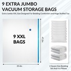 9pack Jumbo Vacuum Storage Bags 47x39 In Space Saving Compression Seal Organizer