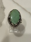 Vintage Navajo Sterling Silver Green Turquoise Ring Size 6 5 Native American