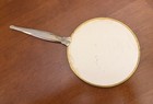 Antique Art Deco Handheld Vanity Mirror Mixed Metal Gold-tone Rim