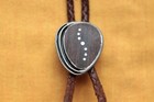 Vtg White Hogan Allen Kee Handmade Sterling Silver Wood Native American Bolo Tie