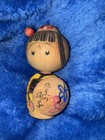 Vintage Kokeshi Japanese Wooden Doll With Umbrella Handmade 4 5  Tall