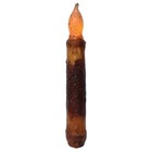 New Primitive Burnt Mustard Timer Taper Candle 6 h Led Flicker Farmhouse Rustic