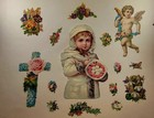Vintage Rare Scrapbook Mixed Lot Die-cut Victorian 32 Pages 11 1 2 X 15 Inches