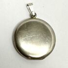 Lovely Vintage Guilloche Enamel Sterling Locket Pendant Pink Rose Elgin American