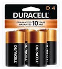 Duracell Coppertop D Batteries 4 Count Pack D Battery With Long-lasting Power
