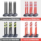 6 Sets Heavy Rubber water Filled Chain Stanchion For Traffic Delineator Posts