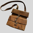 Vintage 1950s Gba European Army Military Tool Brown Leather Bag