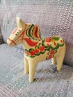 Swedish Vintage Older White Dala Horse 7  Wood Nils Olsson Nusnas Md Sweden