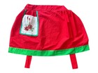 Mcm Vintage Christmas Hostess Apron Embroidered Poinsettia Pocket Red Green