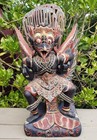 Vintage South Asian Hand Carved Wooden Garuda Temple Sculpture 30    Mid-century