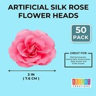 50x Artificial Fake Silk Pink Rose Flower Head Bulk For Valentine s Day Decor 3 