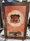 Original  Vintage Phillips 66  Motor Oil 5 Gallon Old Square Metal Can   2