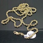 Real 10k Yellow Gold Rope Chain 24  2 5 Mm Necklace Diamond Cut Men Women 10kt