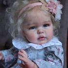 22in Painted Finished Reborn Baby Doll Hand-rooted Hair Cloth Body Toddler Girl