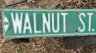 Vintage 1960 s Walnut St 30    Embossed Origmetal Street Road Gas Oil Sign Old