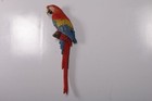 Colorful Scarlet Macaw Parrot Wall Decor Life Size Resin Statue Bird Display