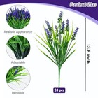 24pcs Artificial Flowers For Outdoors     Uv Resistant Faux Lavender Purple