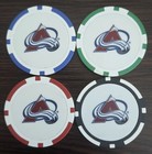 Colorado Avalanche Nhl Poker Chips golf Ball Markers Set Of 4 Bluegreen Redblack