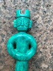 Excellent 4 8inches  Chinese Old Turquoise Hand Carved  zhou Figure  Statue