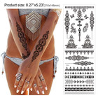 10 Sheets Henna Temporary Tattoo Black Art Stickers Lace Mehndi Body Transfers T