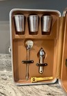 Vintage Portable Travel Bar Set W  Carrying Case