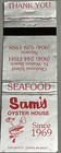 Vintage Matchbook Cover Sam   s Oyster House  Since 1969 Navarre  Ft  Gmg Unstruck