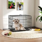 Dog Crate 24-inch Dog Cage Single Door Foldable Metal Kennel With Leakproof T   