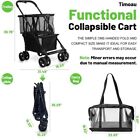 2 In 1 Heavy Duty Folding Shopping Cart Wheels Pet Stroller With Removable Tote