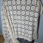 Vintage Hand Crocheted Cotton Lace Coverlet Boho Wedding Decor Large  65x117