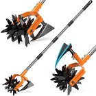 2-in-1 Hand Tiller   Cultivator With Adjustable Handle  Weeder   Soil Aerator To