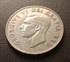 1950 Canada 50 Cents George Vi Silver Half Dollar Coin Fifty Cent