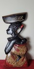 Vintage Figure Ghana Tribal Wood Hand Carved Wall Hanging Decor Sweet Mother 