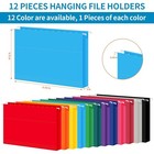 Hanging File Folders 12-pack Letter Size  1 5-cut Adjustable Tabs  12 Assorted