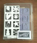 Stampin  Up Bold Shapes Set Of 8 Rubber Stamps Snowflake Star Flower Heart Leaf